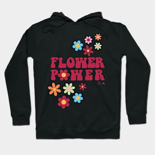 Viva Magenta Colorful Flower Power Sticker Hoodie